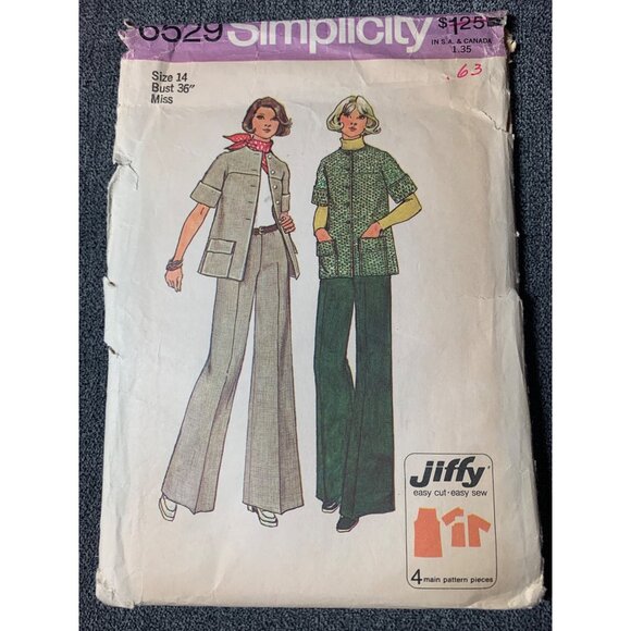 Simplicity Misses Coat and Pants Sewing Pattern sz 14 6529 - uncut - Picture 1 of 11